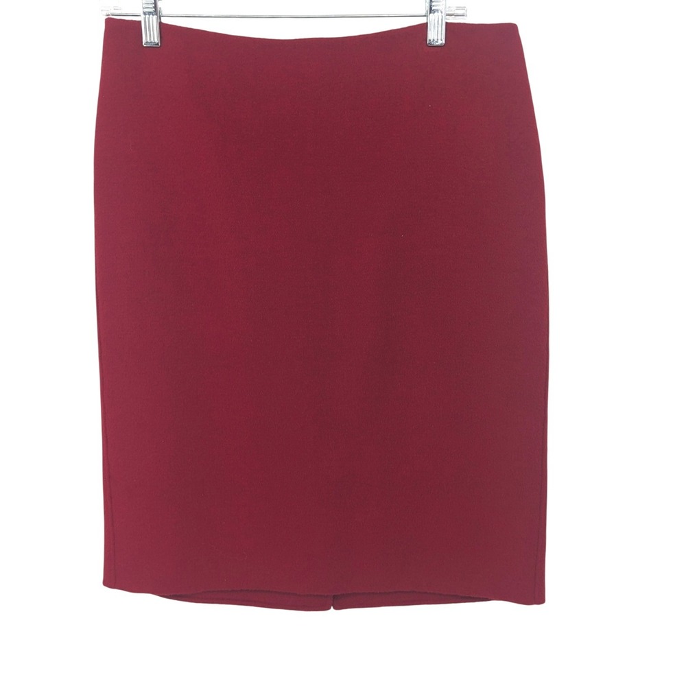 Talbots Wool Blend Skirt Womens 8 Red Pencil Knee‎ Length Career Soft Office